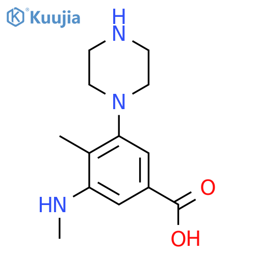 4-Methyl-3-(methylamino)-5-(piperazin-1-yl)benzoic acid structure
