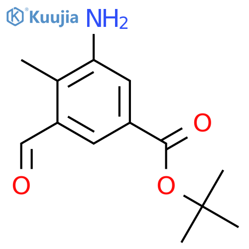 Tert-butyl 3-amino-5-formyl-4-methylbenzoate structure