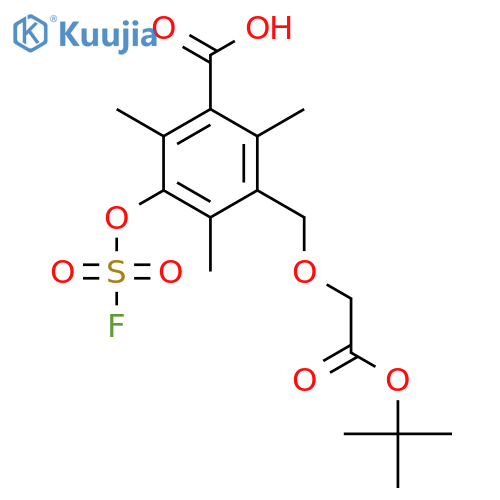3-{[2-(Tert-butoxy)-2-oxoethoxy]methyl}-5-[(fluorosulfonyl)oxy]-2,4,6-trimethylbenzoic acid structure