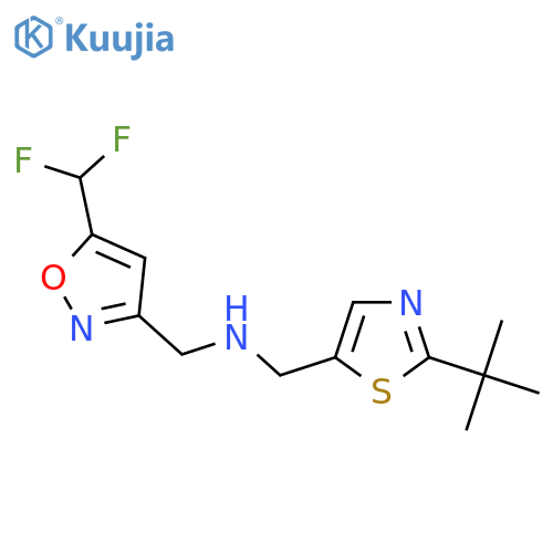 (2-tert-butyl-1,3-thiazol-5-yl)methyl({5-(difluoromethyl)-1,2-oxazol-3-ylmethyl})amine structure