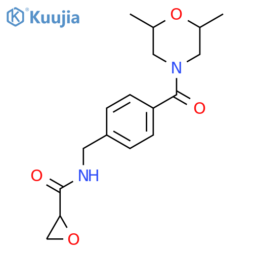 N-[[4-(2,6-Dimethylmorpholine-4-carbonyl)phenyl]methyl]oxirane-2-carboxamide structure