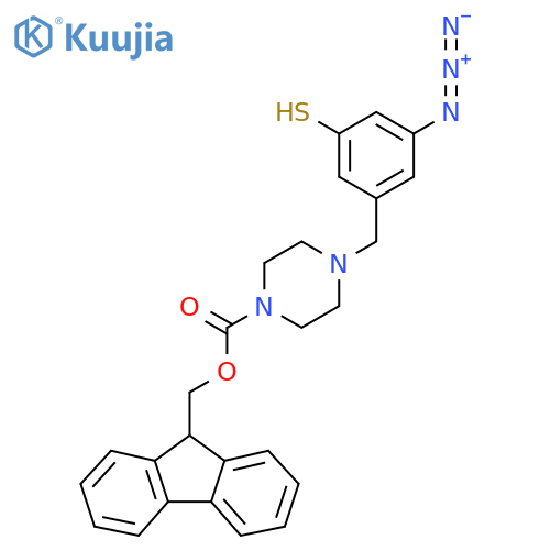 (9H-fluoren-9-yl)methyl 4-(3-azido-5-sulfanylphenyl)methylpiperazine-1-carboxylate structure