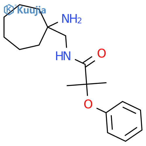 N-(1-aminocycloheptyl)methyl-2-methyl-2-phenoxypropanamide structure