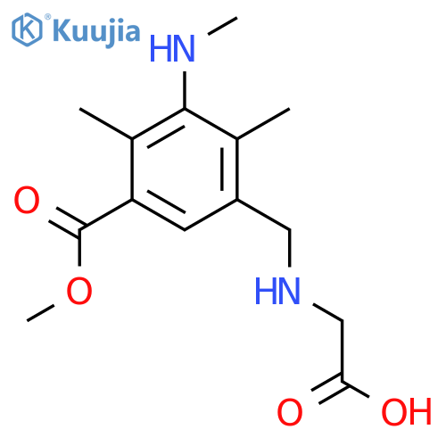 2-({[5-(Methoxycarbonyl)-2,4-dimethyl-3-(methylamino)phenyl]methyl}amino)acetic acid structure