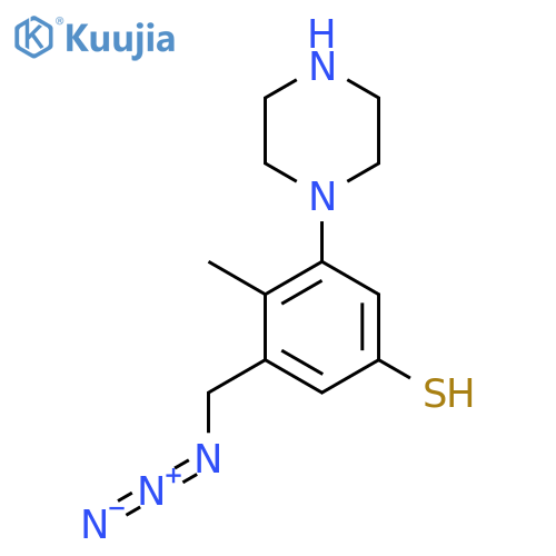 3-(Azidomethyl)-4-methyl-5-(piperazin-1-yl)benzene-1-thiol structure