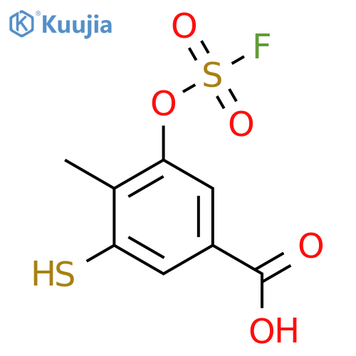 3-[(Fluorosulfonyl)oxy]-4-methyl-5-sulfanylbenzoic acid structure