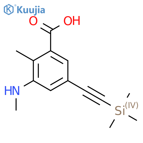 2-Methyl-3-(methylamino)-5-[2-(trimethylsilyl)ethynyl]benzoic acid structure
