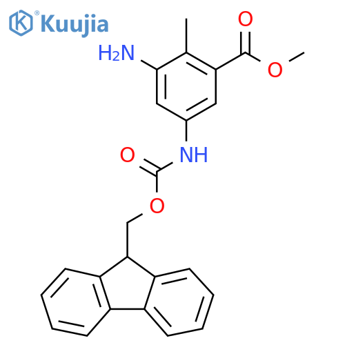 methyl 3-amino-5-({(9H-fluoren-9-yl)methoxycarbonyl}amino)-2-methylbenzoate structure