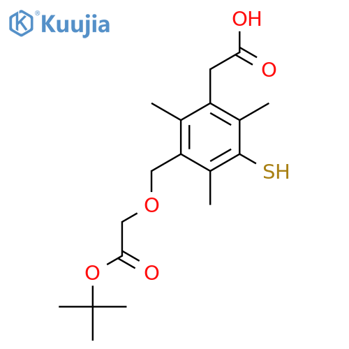 2-(3-{[2-(Tert-butoxy)-2-oxoethoxy]methyl}-2,4,6-trimethyl-5-sulfanylphenyl)acetic acid structure