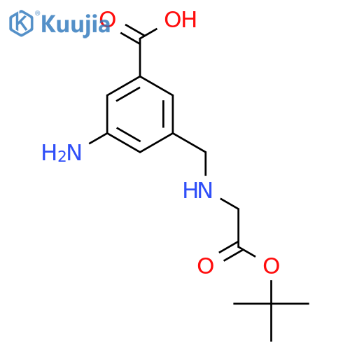 3-amino-5-({2-(tert-butoxy)-2-oxoethylamino}methyl)benzoic acid structure