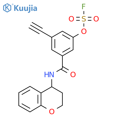 3-[(3,4-dihydro-2H-1-benzopyran-4-yl)carbamoyl]-5-ethynylphenyl sulfurofluoridate structure