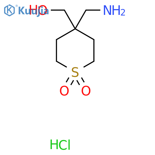 4-(aminomethyl)-4-(hydroxymethyl)-1lambda6-thiane-1,1-dione hydrochloride structure