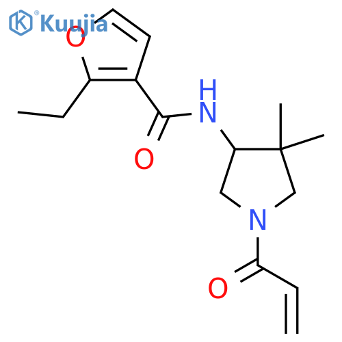 N-(4,4-Dimethyl-1-prop-2-enoylpyrrolidin-3-yl)-2-ethylfuran-3-carboxamide structure