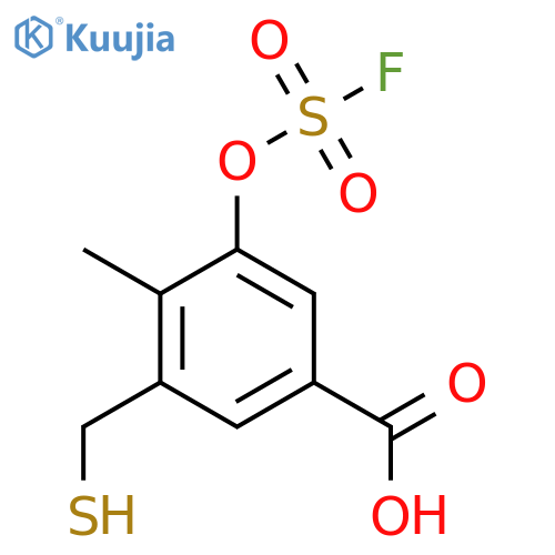 3-(fluorosulfonyl)oxy-4-methyl-5-(sulfanylmethyl)benzoic acid structure