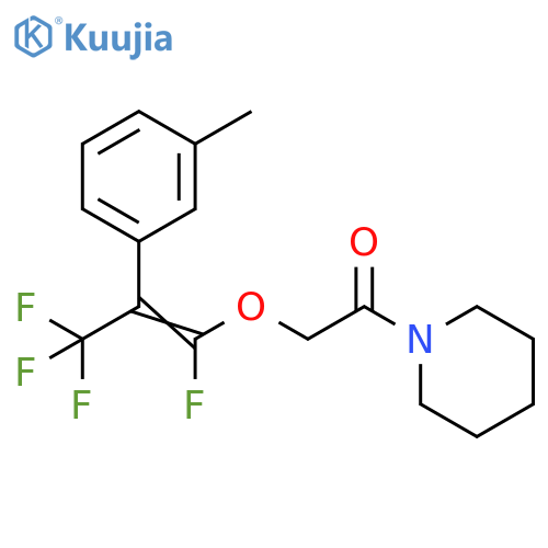 Piperidine,1-[[[1,3,3,3-tetrafluoro-2-(3-methylphenyl)-1-propenyl]oxy]acetyl]- structure