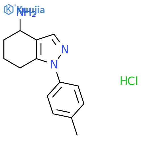 1-(4-Methylphenyl)-4,5,6,7-tetrahydroindazol-4-amine;hydrochloride structure