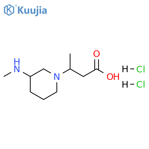 3-3-(methylamino)piperidin-1-ylbutanoic acid dihydrochloride structure