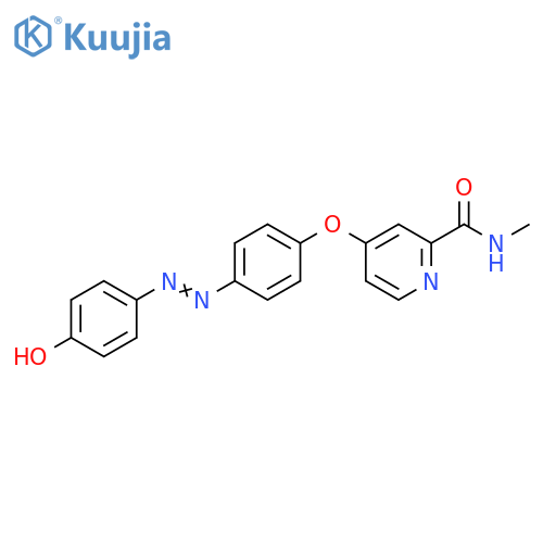4-{4-2-(4-hydroxyphenyl)diazen-1-ylphenoxy}-N-methylpyridine-2-carboxamide structure