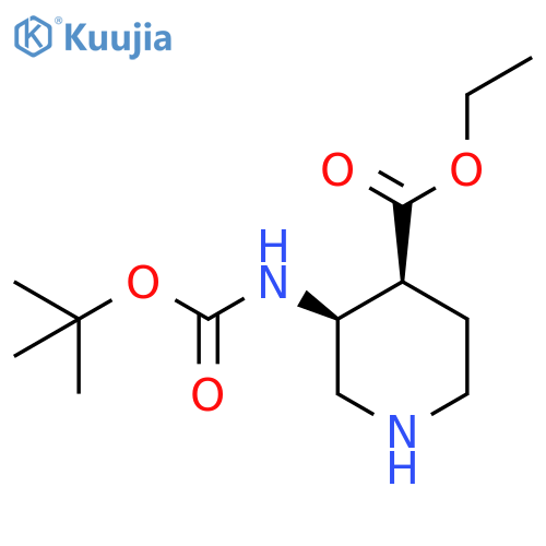 (3S,4S)-3-tert-Butoxycarbonylamino-piperidine-4-carboxylic acid ethyl ester structure
