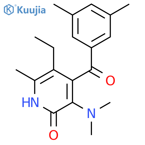 2(1H)-Pyridinone,3-(dimethylamino)-4-(3,5-dimethylbenzoyl)-5-ethyl-6-methyl- structure