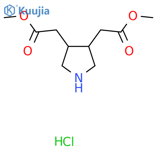 methyl 2-4-(2-methoxy-2-oxoethyl)pyrrolidin-3-ylacetate hydrochloride structure