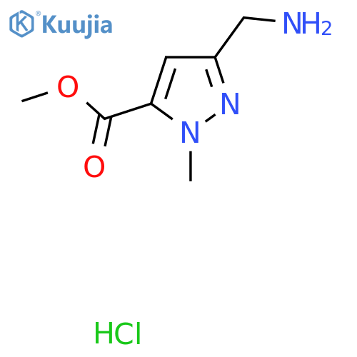 Methyl 5-(aminomethyl)-2-methylpyrazole-3-carboxylate;hydrochloride structure