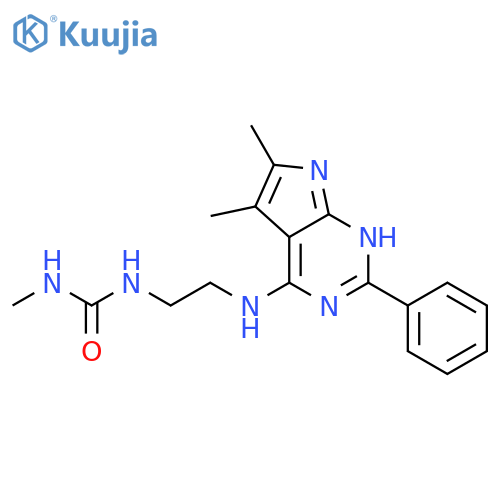 Urea,N-[2-[(5,6-dimethyl-2-phenyl-1H-pyrrolo[2,3-d]pyrimidin-4-yl)amino]ethyl]-N'-methyl- structure