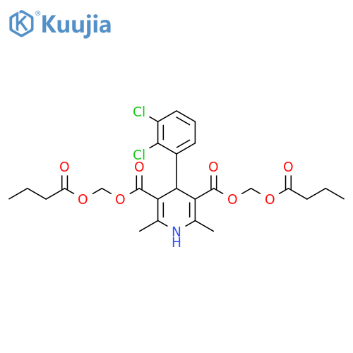 Bis((butyryloxy)methyl) 4-(2,3-dichlorophenyl)-2,6-dimethyl-1,4-dihydropyridine-3,5-dicarboxylate structure