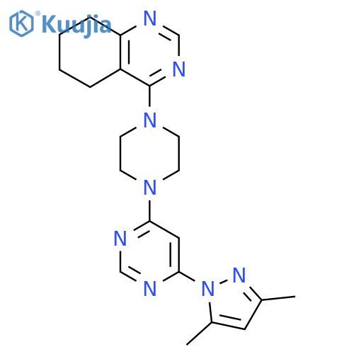 4-{4-[6-(3,5-dimethyl-1H-pyrazol-1-yl)pyrimidin-4-yl]piperazin-1-yl}-5,6,7,8-tetrahydroquinazoline structure