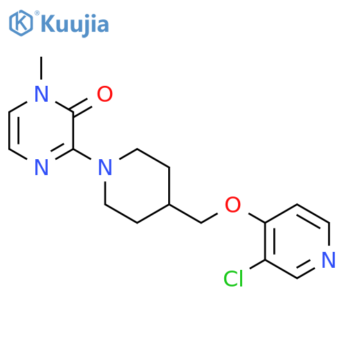 3-(4-{[(3-chloropyridin-4-yl)oxy]methyl}piperidin-1-yl)-1-methyl-1,2-dihydropyrazin-2-one structure