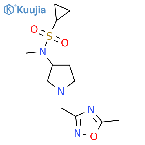 N-methyl-N-{1-[(5-methyl-1,2,4-oxadiazol-3-yl)methyl]pyrrolidin-3-yl}cyclopropanesulfonamide structure