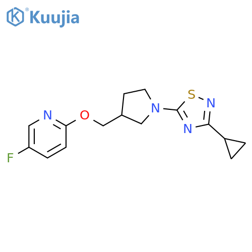 2-{[1-(3-cyclopropyl-1,2,4-thiadiazol-5-yl)pyrrolidin-3-yl]methoxy}-5-fluoropyridine structure