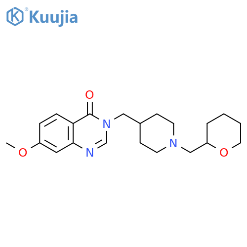7-methoxy-3-({1-[(oxan-2-yl)methyl]piperidin-4-yl}methyl)-3,4-dihydroquinazolin-4-one structure
