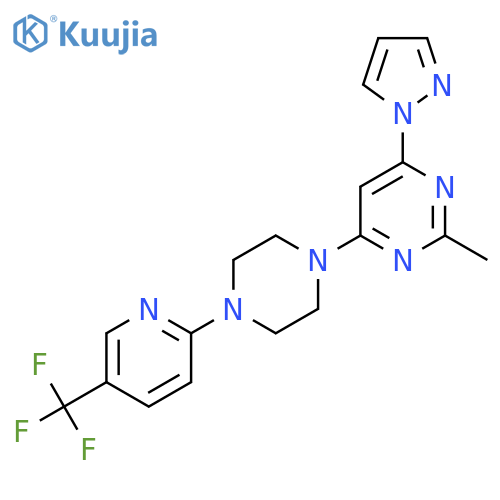 2-methyl-4-(1H-pyrazol-1-yl)-6-{4-[5-(trifluoromethyl)pyridin-2-yl]piperazin-1-yl}pyrimidine structure