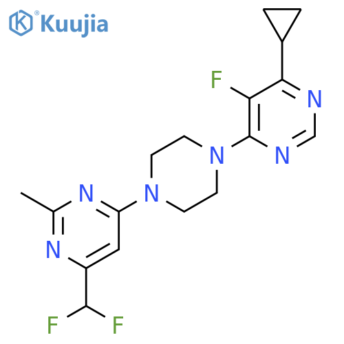 4-Cyclopropyl-6-{4-[6-(difluoromethyl)-2-methylpyrimidin-4-yl]piperazin-1-yl}-5-fluoropyrimidine structure