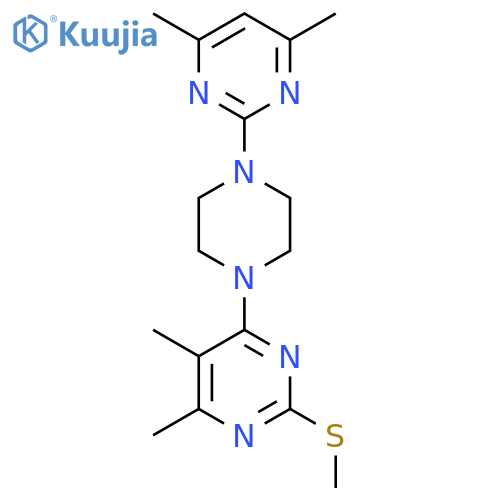 4-[4-(4,6-Dimethylpyrimidin-2-yl)piperazin-1-yl]-5,6-dimethyl-2-(methylsulfanyl)pyrimidine structure