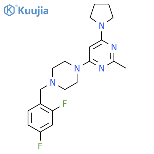 4-{4-[(2,4-Difluorophenyl)methyl]piperazin-1-yl}-2-methyl-6-(pyrrolidin-1-yl)pyrimidine structure