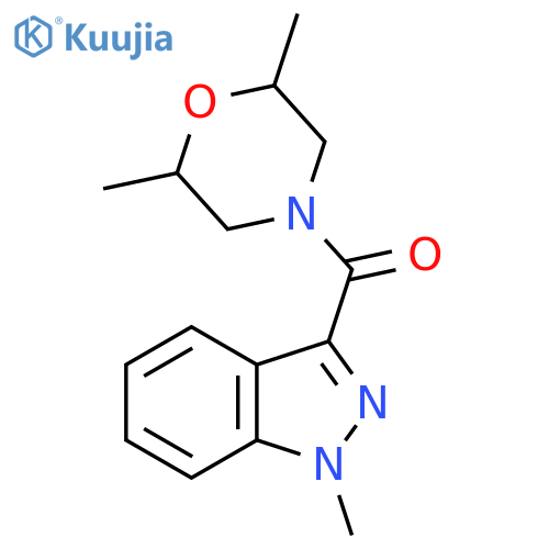 3-(2,6-dimethylmorpholine-4-carbonyl)-1-methyl-1H-indazole structure