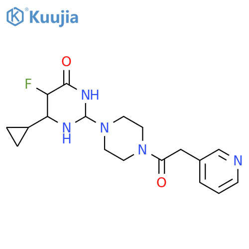 6-Cyclopropyl-5-fluoro-2-{4-[2-(pyridin-3-yl)acetyl]piperazin-1-yl}-3,4-dihydropyrimidin-4-one structure