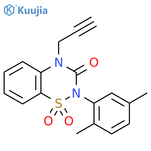 2-(2,5-dimethylphenyl)-4-(prop-2-yn-1-yl)-3,4-dihydro-2H-1lambda6,2,4-benzothiadiazine-1,1,3-trione structure