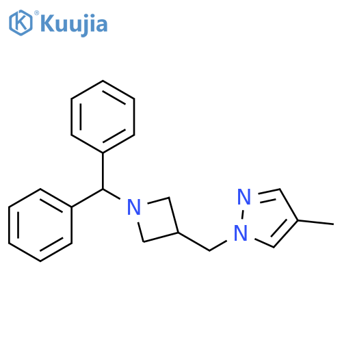 1-{[1-(diphenylmethyl)azetidin-3-yl]methyl}-4-methyl-1H-pyrazole structure