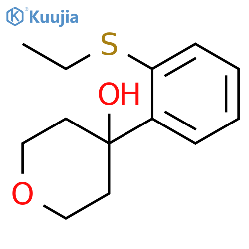 2H-Pyran-4-ol, 4-[2-(ethylthio)phenyl]tetrahydro- structure