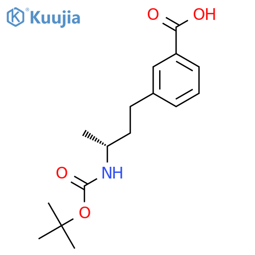 3-(3R)-3-{(tert-butoxy)carbonylamino}butylbenzoic acid structure