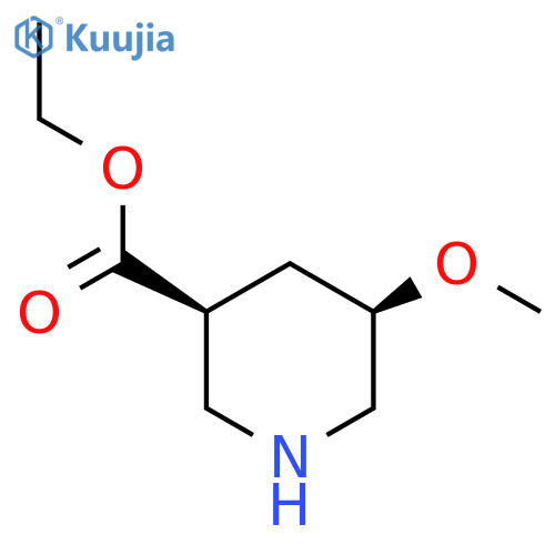 rac-ethyl (3R,5S)-5-methoxypiperidine-3-carboxylate structure
