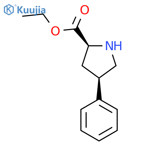 rac-ethyl (2R,4S)-4-phenylpyrrolidine-2-carboxylate structure
