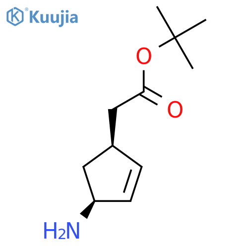 tert-butyl 2-(1S,4S)-4-aminocyclopent-2-en-1-ylacetate structure