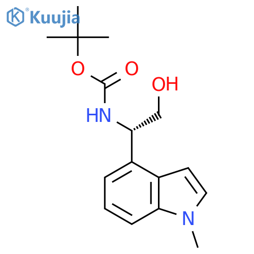 tert-butyl N-(1S)-2-hydroxy-1-(1-methyl-1H-indol-4-yl)ethylcarbamate structure