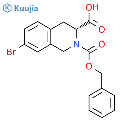 (3R)-2-(benzyloxy)carbonyl-7-bromo-1,2,3,4-tetrahydroisoquinoline-3-carboxylic acid structure