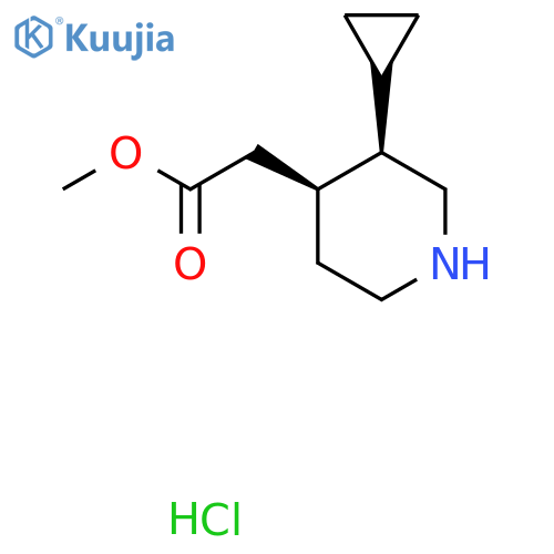 methyl 2-(3R,4S)-3-cyclopropylpiperidin-4-ylacetate hydrochloride structure