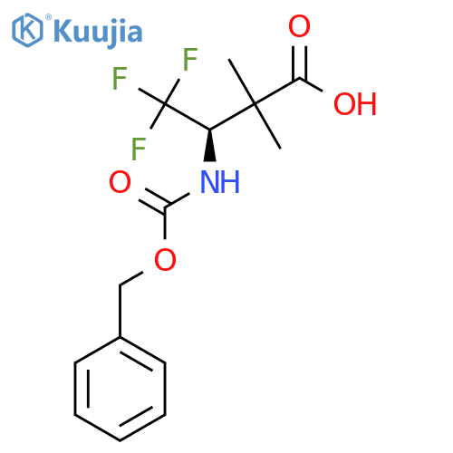 (3R)-3-{[(benzyloxy)carbonyl]amino}-4,4,4-trifluoro-2,2-dimethylbutanoic acid structure